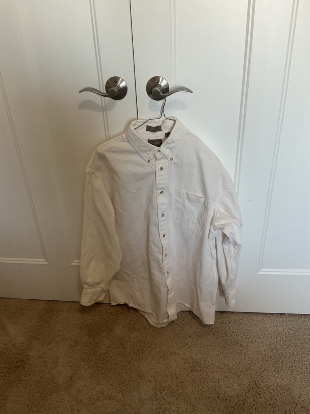 Classic Off White Men's Button-Down ribbed  Shirt Haggar Clothing Co